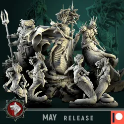 'Into the Deep' May 2021 release 8 STL's miniatures pre-supported