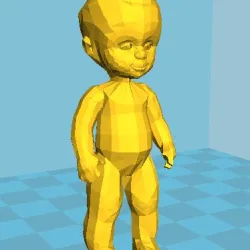 low-polygon baby figure