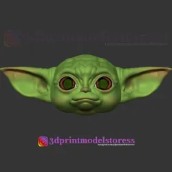 Mandalorian Baby Yoda Helmet Costume - Star Wars Cosplay Props