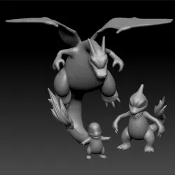 POKEMON -CHARMANDER, CHARMELEON, CHARIZARD