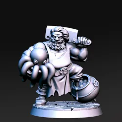 PRE-SUPPORTED Badolff - Dwarf Chef - 32mm - DnD -