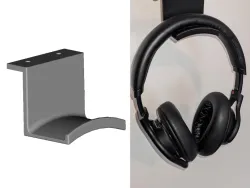 Rounded headphone hanger (under desk or table)