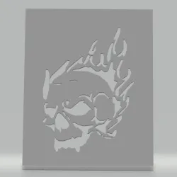 Stencil skull flames