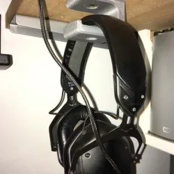 Under desk headphone holder