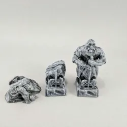Worn and Broken Dwarven Statues