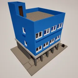 Building with cafeteria, in N scale (version 2.0!)