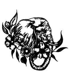 elephan,,fleur,