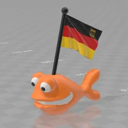 german fish claus - color printable file includet - steckerlfisch