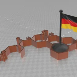 germany flag on chemical structure (color file includet)
