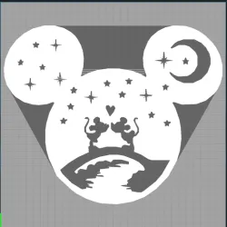 mickey - minnie - disney - decoration for kids - love - moon - child decoration - 2D