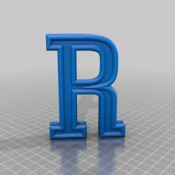 R letter geo slab m703