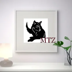 WOLF WALL SCULPTURE 2D