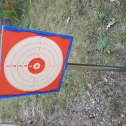 14x14 target holder on tent pegs
