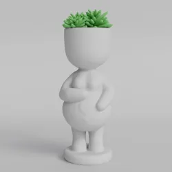 Adorable Pregnant Woman Planter - 3D Printable STL File for Unique Home Decor, Cute Flower Pot, Baby Shower Gift Idea