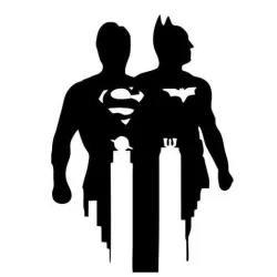 batman and superman stencil