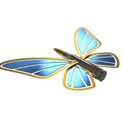 Bullet with Butterfly Wings pendant