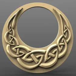 Celtic moon bas-relief