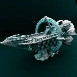 Elemental skyship - fantasy flying airship