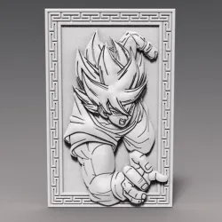 Goku dragon ball bas-relief CNC
