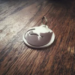 Keychain sleeping dog