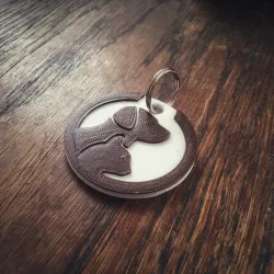 Keychain with dog and cat