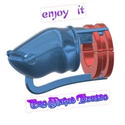 Male Chastity Device Cock Cage Penis Ring  Virginity Lock Chastity Belt Adult Game Sex Toy locker v55A Very Firm Nylon screed  Fixation gaine et câble 3d print and cnc