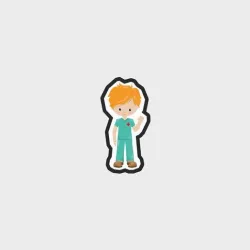 Nurse Scrubs Boy Cookie Cutter .STL File
