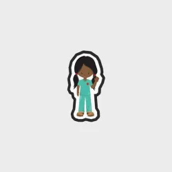 Nurse Scrubs Girl Cookie Cutter .STL File