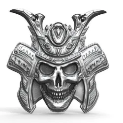 Samurai skull pendant