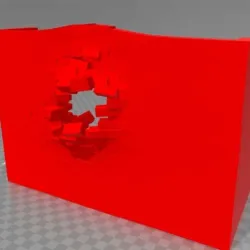 shot brick wall broken terrain