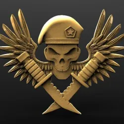 Soldier skull bas-relief cnc