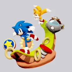 SONIC THE HEDGEHOG TAILS STATUE FOR 3D PRINT