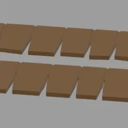 Strip of roof shingles, even and uneven, for building model houses.