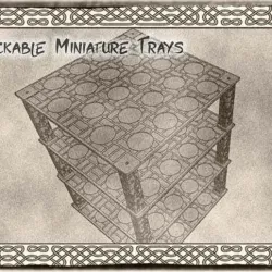 32mm Stackable Miniature Trays (fits 17 minis) for Dungeons & Dragons or Warhammer 40k