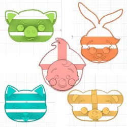 5 Plin Plin cookie cutters