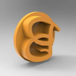 Alphabet stamp plus fondant cutter for letter B ready for 3D printing
