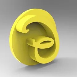 Alphabet stamp plus fondant cutter for letter G ready for 3D printing