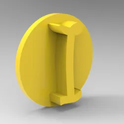 Alphabet stamp plus fondant cutter for letter I ready for 3D printing