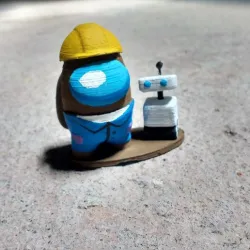 Amongus helmet and robot