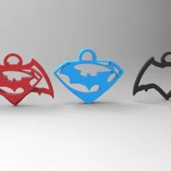 batman vs superman keychain/necklace/earrings
