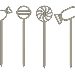 Cake topper candy x 4
