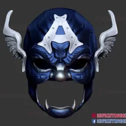 Captain America Helmet - Marvel Oni Samurai Heroes Cosplay Mask