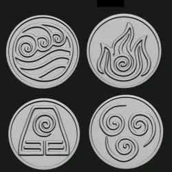 Coasters Set: Elements