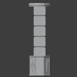 Dwarven Style Pillar Square Column (28mm Scale)
