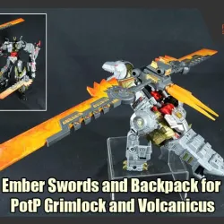 Ember Swords and Backpack for PotP Grimlock and Volcanicus