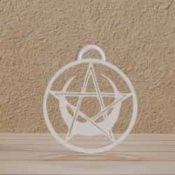 File : The Moon pentacle pendant in STL digital format