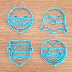 Four Halloween cookie cutter cookie cutter cookie cutter cookie cutters