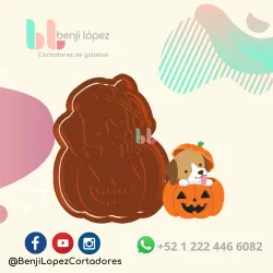 HALLOWEEN PUMPKIN DOG COOKIE CUTTER - HALLOWEEN PUMPKIN DOG COOKIE CUTTER