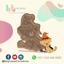HALLOWEEN WITCH DOG COOKIE CUTTER - CORTADOR DE GALLETAS PERRO BRUJA