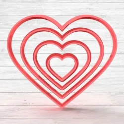 Heart cutter set x4